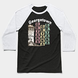 Georgetown, Guyana flag color letters Design Baseball T-Shirt